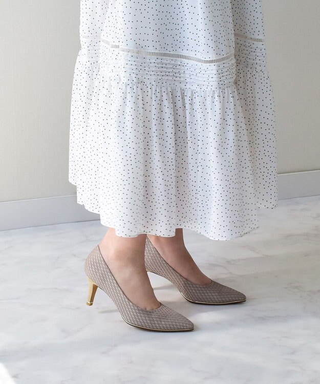 Bridget Birkin 【Bridget Birkin】メッシュ生地高寸パンプス オーク雑材