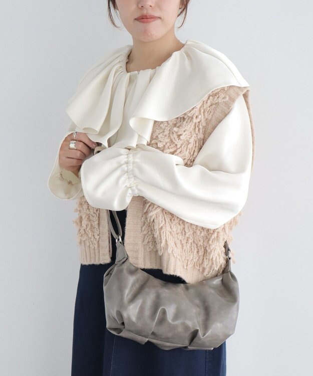 CRAFT STANDARD BOUTIQUE ヴィンテージライクギャザーショルダーバッグ Gray