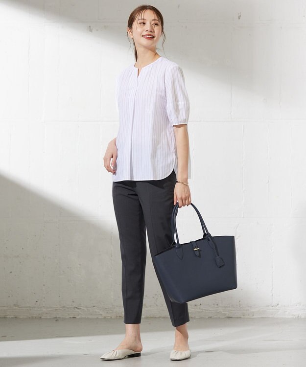 J.PRESS LADIES L 【セットアップ対応・洗える】DRYウーステッド テーパード パンツ グレー系