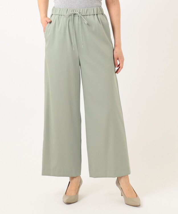 J.PRESS LADIES 【洗える】T／Rアルデンテツイル パンツ スモーキーグリーン系