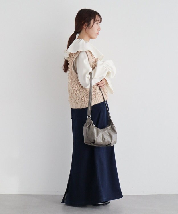 CRAFT STANDARD BOUTIQUE ヴィンテージライクギャザーショルダーバッグ Gray