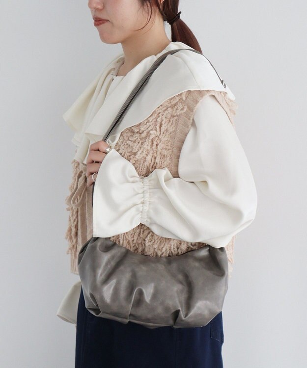 CRAFT STANDARD BOUTIQUE ヴィンテージライクギャザーショルダーバッグ Gray