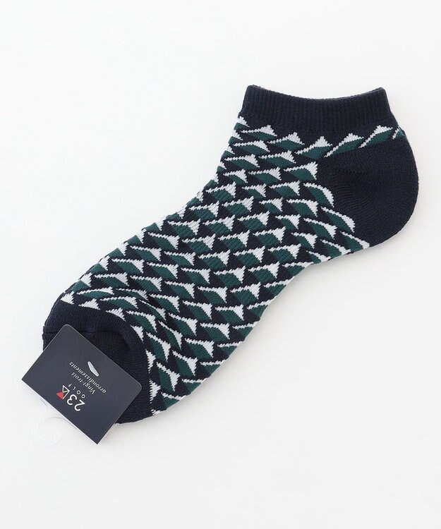 23区GOLF 【MEN】フラッグアンクルソックス ダークグリーン系5