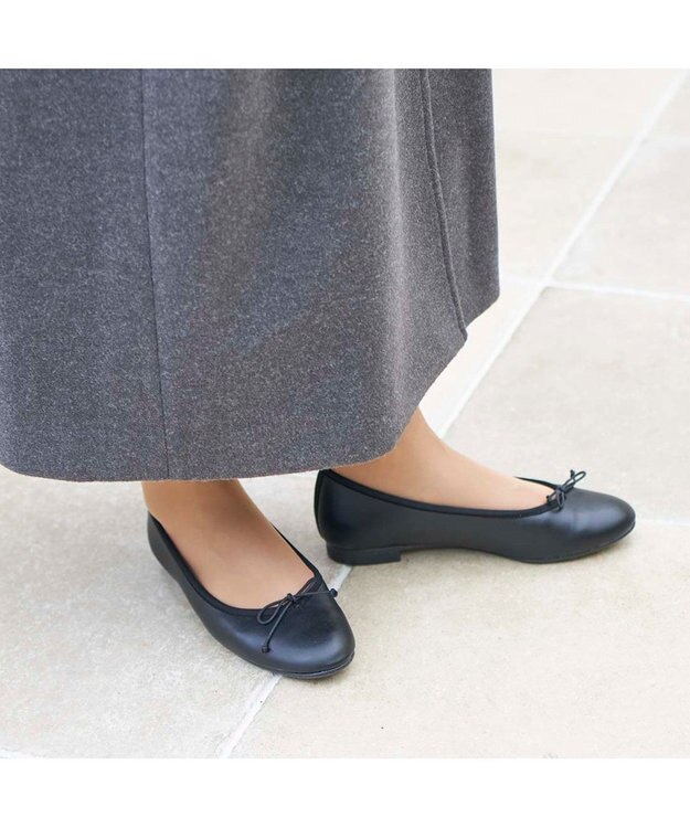 MODE ET JACOMO <MODE ET JACOMO>【レイン対応】ラウンドトゥバレエシューズ ブラック