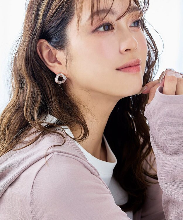 Tiaclasse 【金属アレルギー対応】ウェーブサークルピアス ピンクゴールド