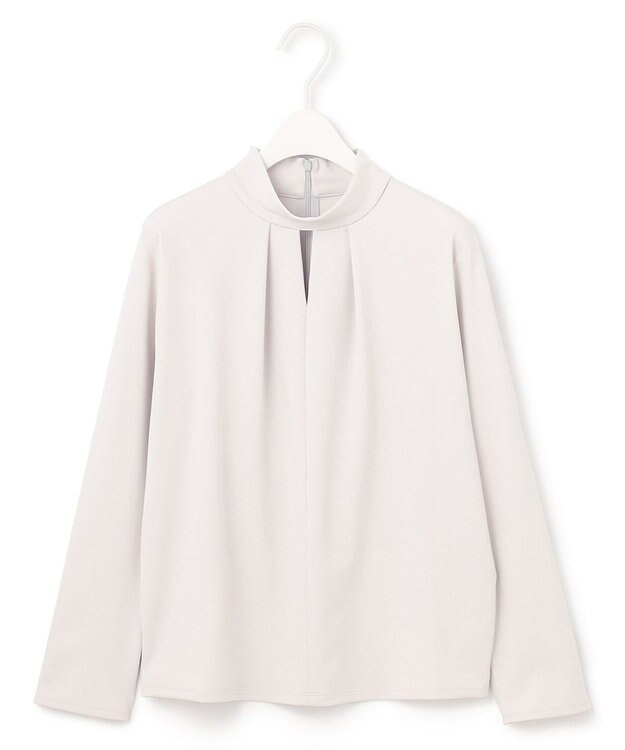 ICB L 【洗える】シャイニースムース ハイネックカットソー ライトグレー系