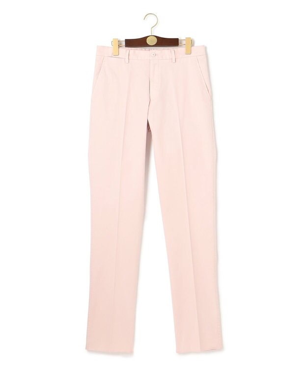 J.PRESS MEN オーガニックコットントリコチンストレッチ スローンパンツ ピンク系