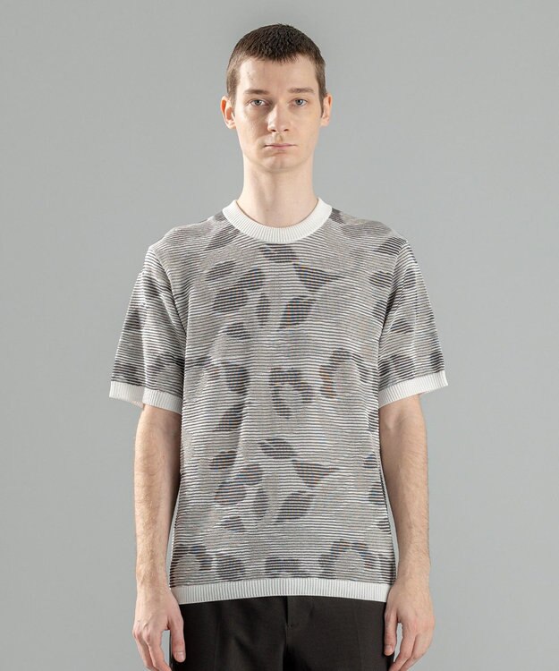 JOSEPH HOMME メキシカンブラインドジャガード　クルーネック半袖ニット アイボリー系5