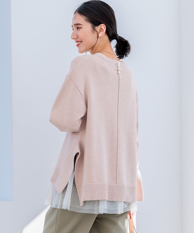 組曲 S SOBANEラメプルオーバー ニット ピンクベージュ系