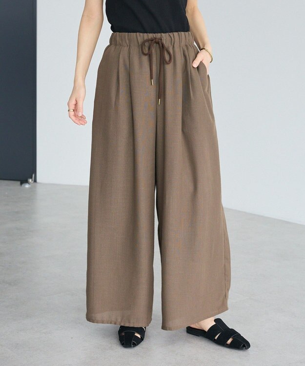 CRAFT STANDARD BOUTIQUE リネンライクワイドイージーパンツ Brown