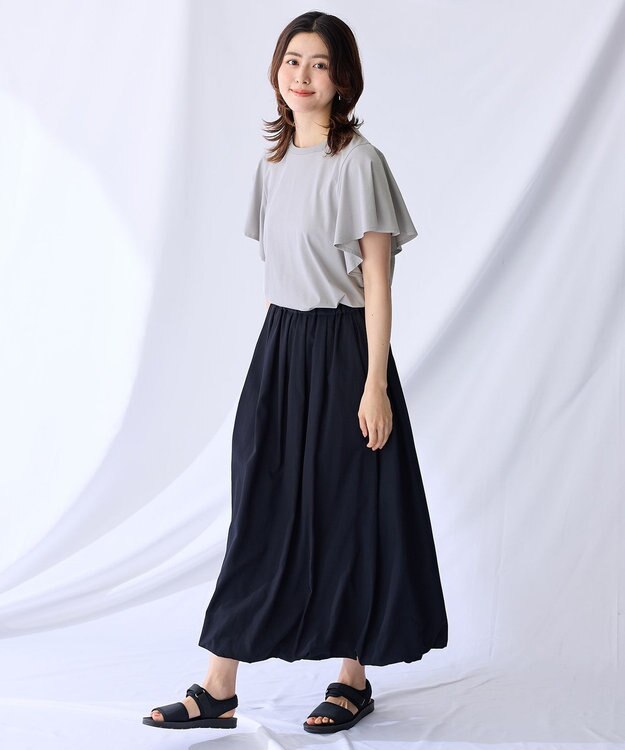 ANY L 【洗濯機可/接触冷感/UVケア】ソロナフリルスリーブプルオーバー グレー