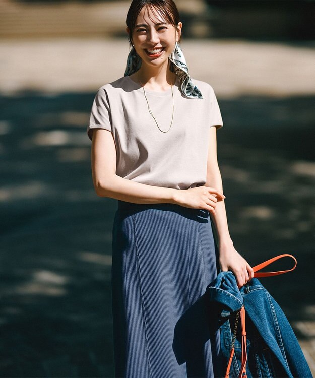 23区 【SLOW/一部店舗限定】ワイドリブジャージー スカート ダルブルー系