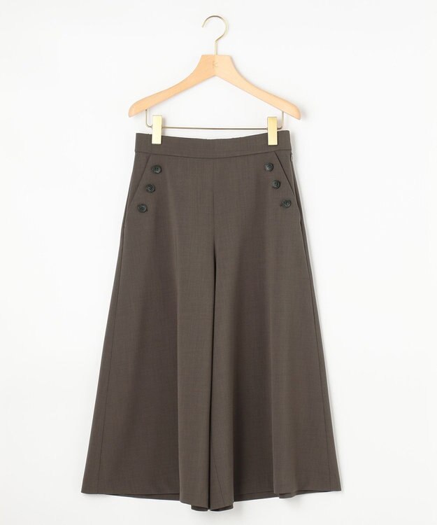 組曲 【洗える】ライトツイルストレッチセーラー パンツ ブラウン系