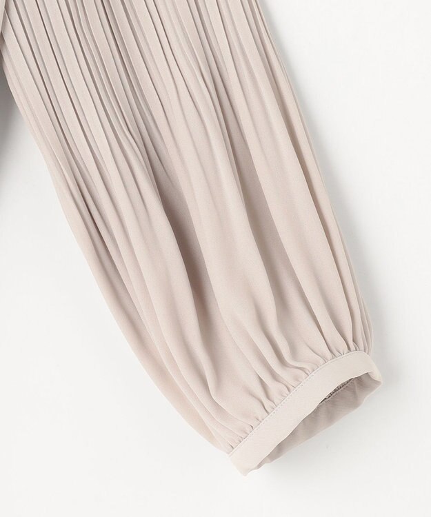 ANY SIS プリーツスリーブ ブラウス グレージュ