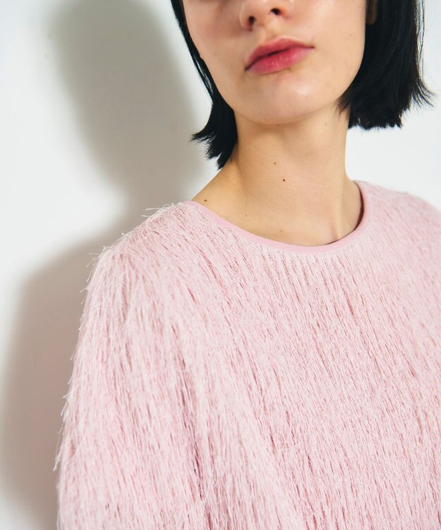 GRACE CONTINENTAL フリンジトップ ピンク