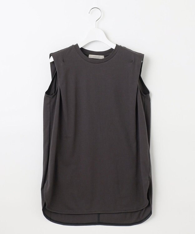 UNFILO 【吸水速乾/マシンウォッシャブル】ショルダータック カットソー グレー