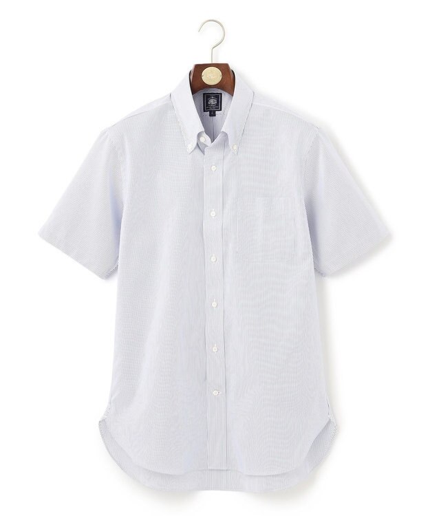 J.PRESS MEN 【PREMIUM PLEATS / 形態安定】マイクロストライプ 半袖シャツ /B.D. ネイビー系1