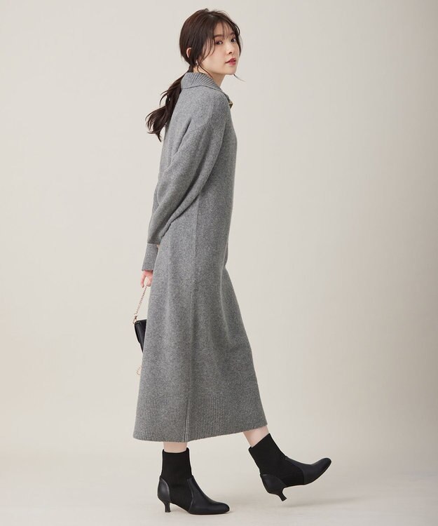 ANY SIS L 【2WAY】ケーブルベストSETニット ワンピース チャコール