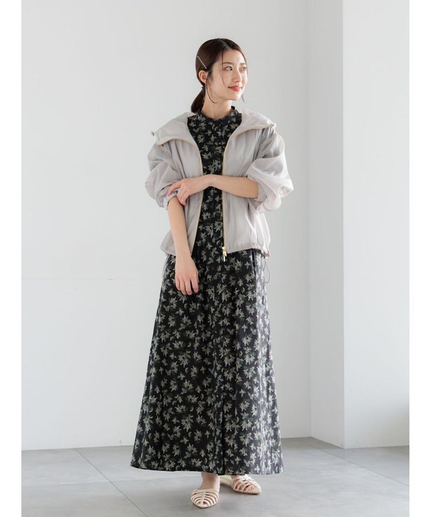 Te chichi 【LIBERTY FABRICS】ウエストタックワンピース ブラック