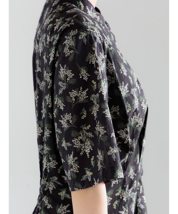 Te chichi 【LIBERTY FABRICS】ウエストタックワンピース ブラック