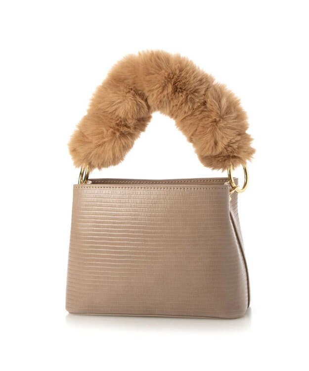 UNBILLION cachecache スパイラルエコファーハンドルスクエアミニショルダー オーク