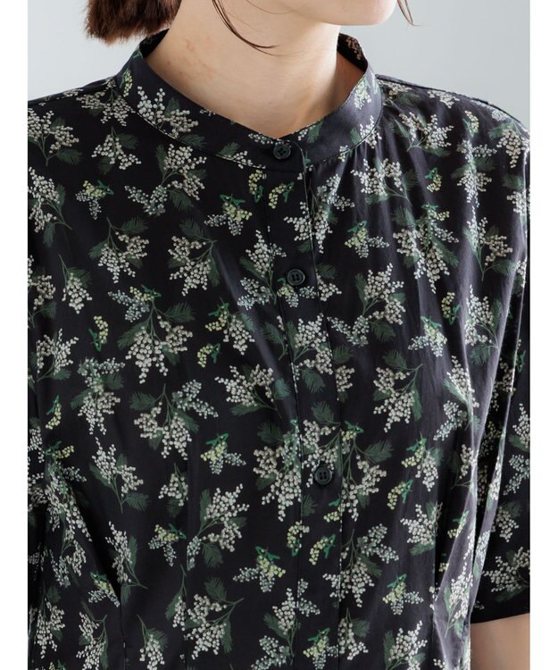 Te chichi 【LIBERTY FABRICS】ウエストタックワンピース ブラック