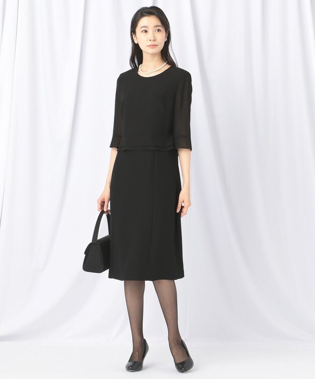 自由区 FORMAL 【オールシーズン対応】バーズアイ ジャケット+ワンピース ブラック系