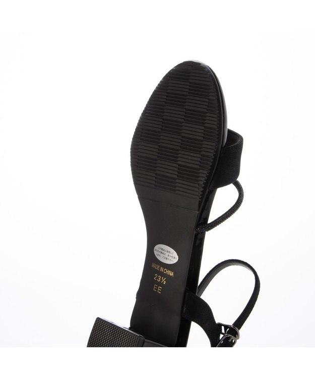 Riz raffinee <Riz raffinee>ラインストーン付サンダル ブラックメタリック