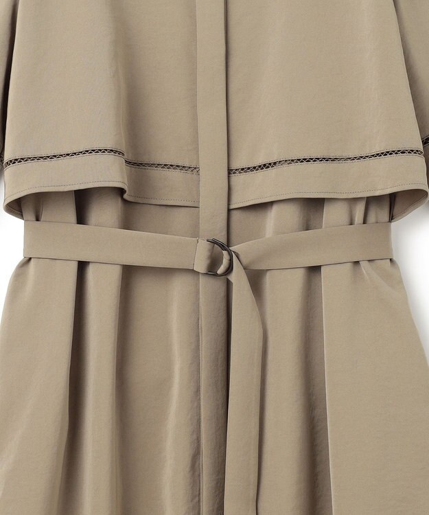 ICB L 【ASUMI・MANAMIコラボ 丈が選べる】ハシゴレースシャツワンピース カーキ系