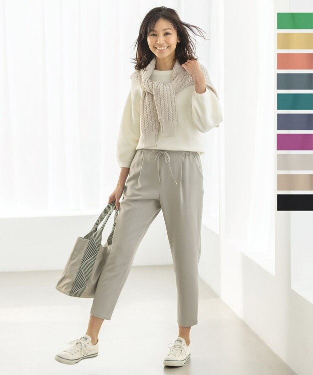 ANY 【接触冷感・UVケア】イージーケア美脚 パンツ グレージュ