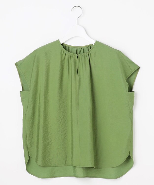 自由区 S 【セットアップ対応】エアリーツイルプルオーバー ブラウス グリーン