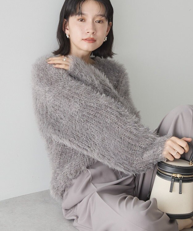 AMERICAN HOLIC シャギーニットプルオーバー Gray Beige