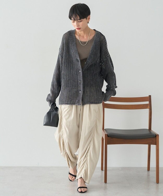 AMERICAN HOLIC メッシュカーディガン Charcoal Gray