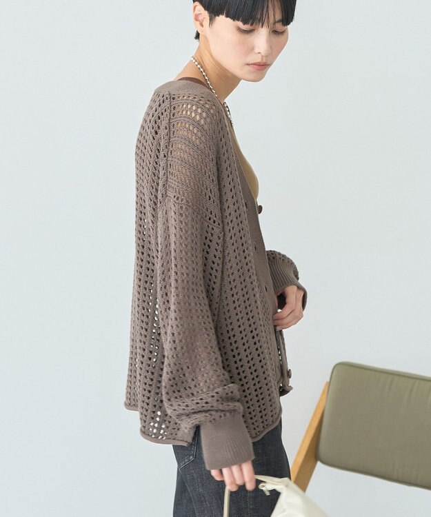 AMERICAN HOLIC メッシュカーディガン Beige