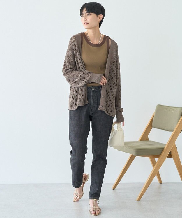 AMERICAN HOLIC メッシュカーディガン Beige