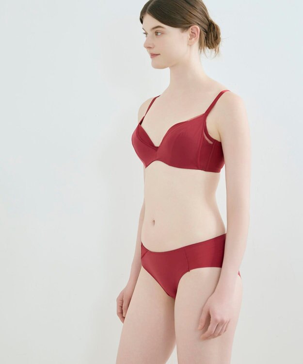 une nana cool さあわたし シンプル 脇高ブラジャー レッド