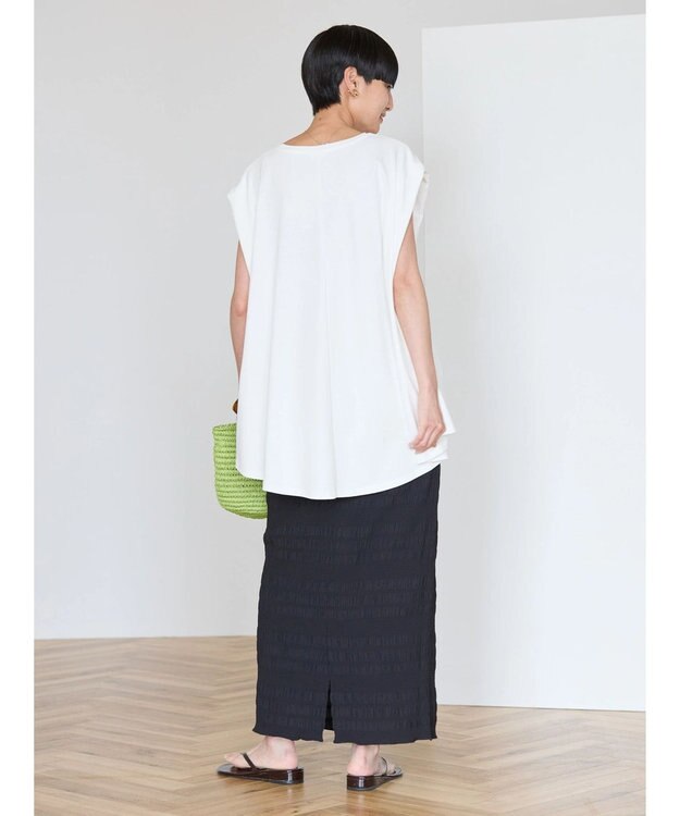 AMERICAN HOLIC 接触冷感フレンチスリーブカットチュニック Off White