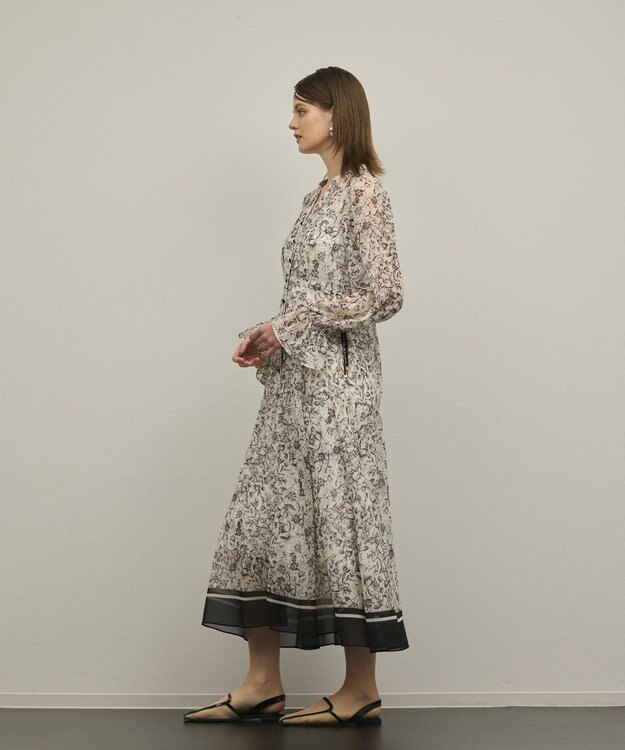 GRACE CONTINENTAL ドロストティアードフレアワンピース キナリ