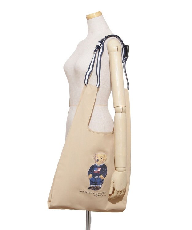 MOONBAT POLO RALPH LAUREN(ポロ ラルフローレン)  【C-zeroはっ水】ポロベア ベルト付き レインバッグ ベージュ