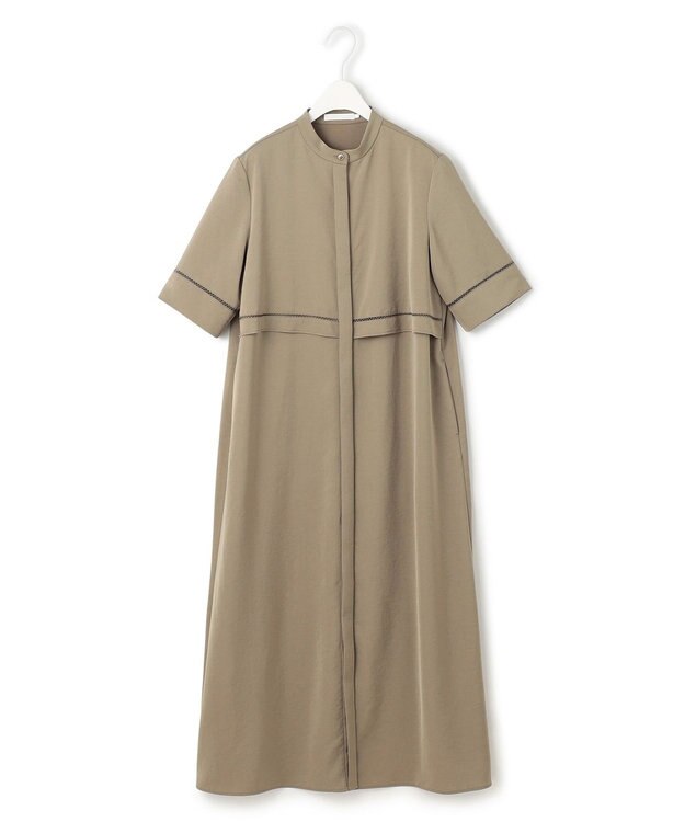 ICB L 【ASUMI・MANAMIコラボ 丈が選べる】ハシゴレースシャツワンピース カーキ系