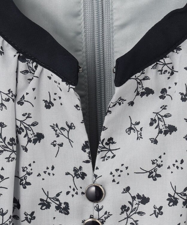 J.PRESS LADIES 【洗える】 スパンローンフラワー バンドカラー ワンピース サックスブルー系5