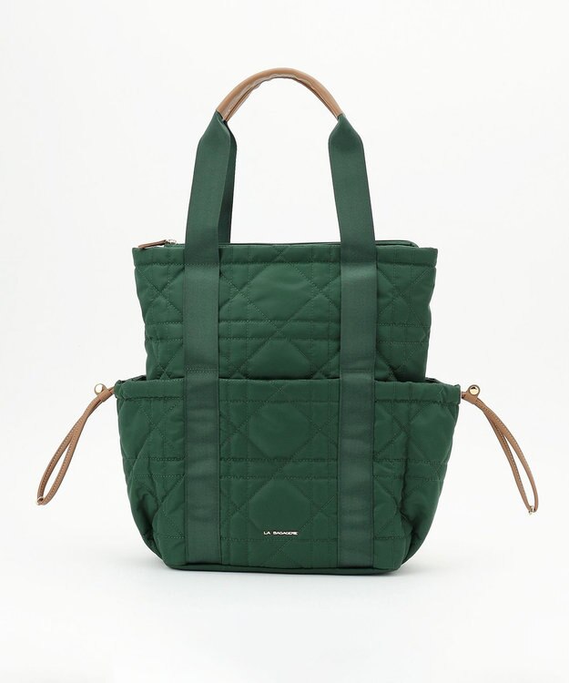 LA BAGAGERIE グリッドキルティングリュック ダークグリーン