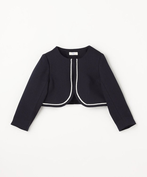 ANY KIDS 【2点セット】ノーカラー ボレロジャケット+襟付き ワンピース グレー