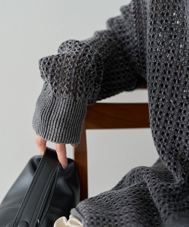 AMERICAN HOLIC メッシュカーディガン Charcoal Gray
