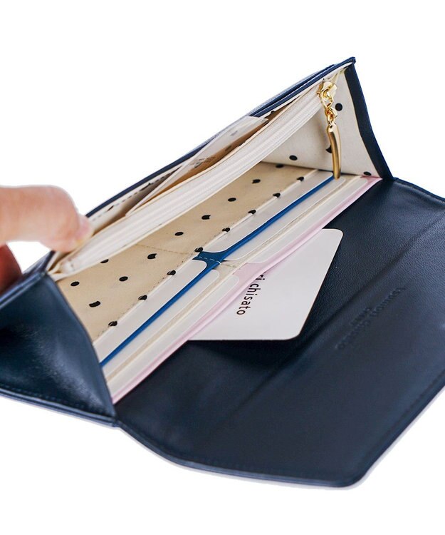 tsumori chisato CARRY くもマーク 長財布 かぶせタイプ ネイビー