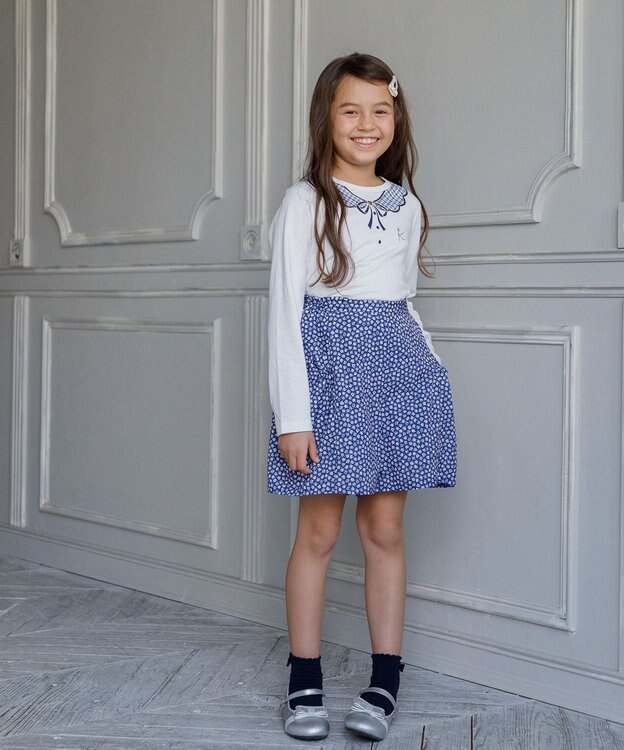 組曲 KIDS 【110-140㎝】トロンプルイユロン Tシャツ オフホワイト