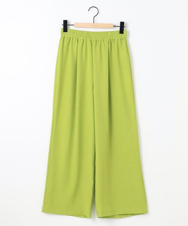 SHARE PARK LADIES ドライタッチリネンライクパンツ 黄緑系