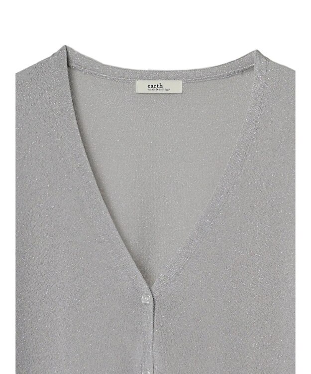 earth music&ecology ラメ入りニットカーディガン Light Gray
