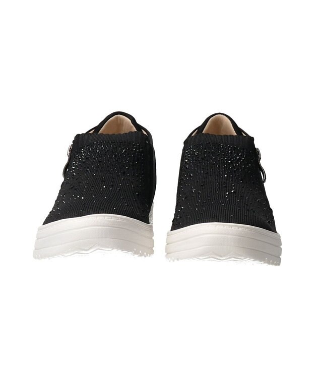 Bridget Birkin 【Round About】ラインストーンインヒールスニーカー ブラックコンビ