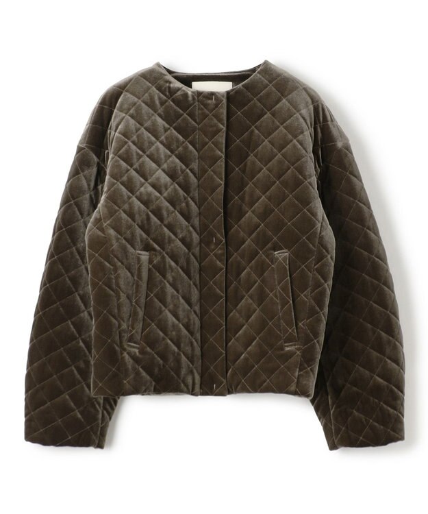 uncrave ベロア キルティング ブルゾン（uncrave WHITE） カーキブラウン